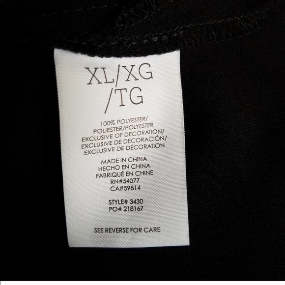 Cabi Black Fringe Sleeveless Scarf Blouse. Sz XL - Picture 4 of 4